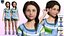 lírio -Realista Doce Menina Criança Irmã Low-poly