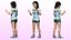 lírio -Realista Doce Menina Criança Irmã Low-poly