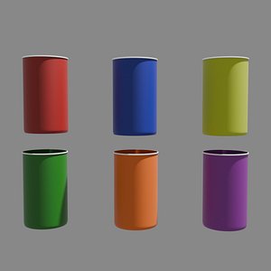 Plastic Colored Cup Collection 3D model