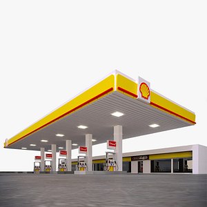 gas station shell - 3D model
