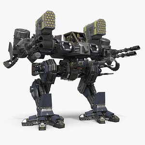 Assault Mechwalker Dual Missile Navy Gray