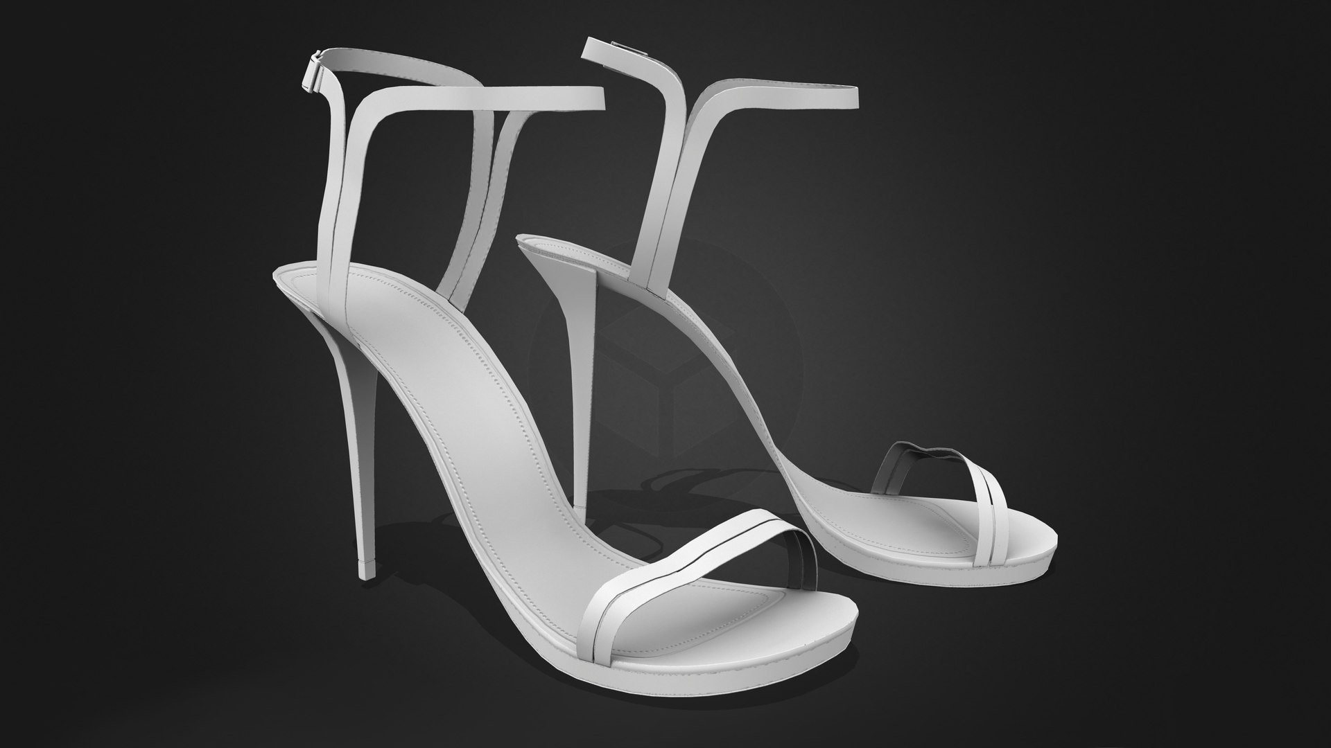 Ankle Strap Medium Heel Sandals 3D Model - TurboSquid 1920332