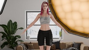 3D Lina Fully Rigged 3D Female Character Blender