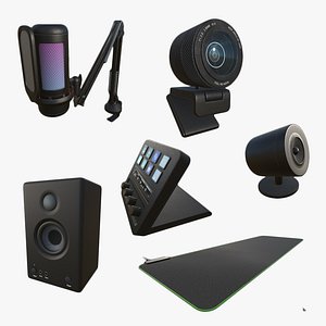 Ultimate Streamer Equipment Bundle - 6 Assets PBR 3D model