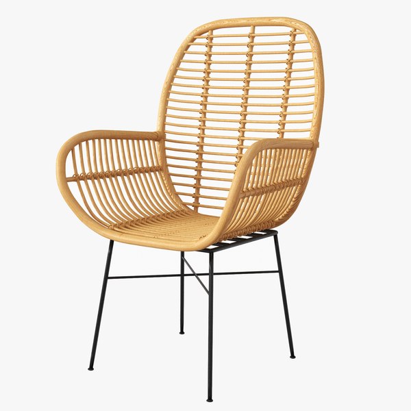 lily rattan arm chair with metal legs