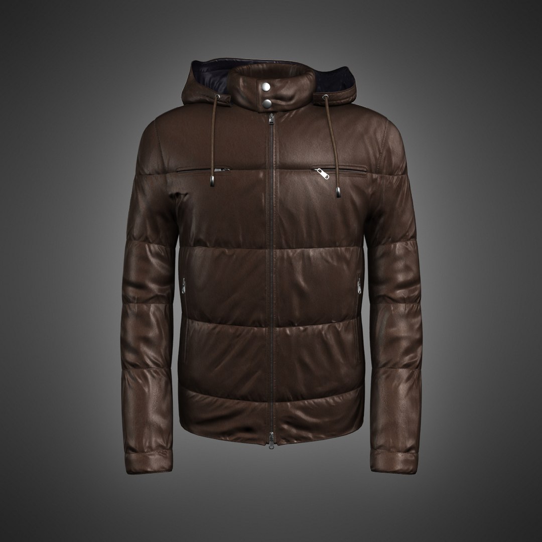 3d model male leather jacket