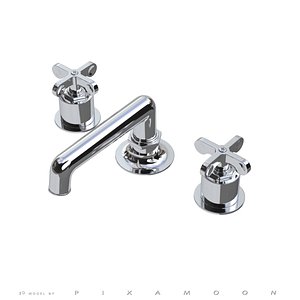 3d model waterworks faucet cross handles