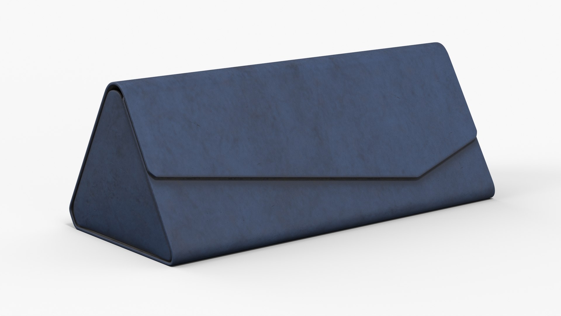 Folding Plastic Eyeglass Case Blue 3D model preview