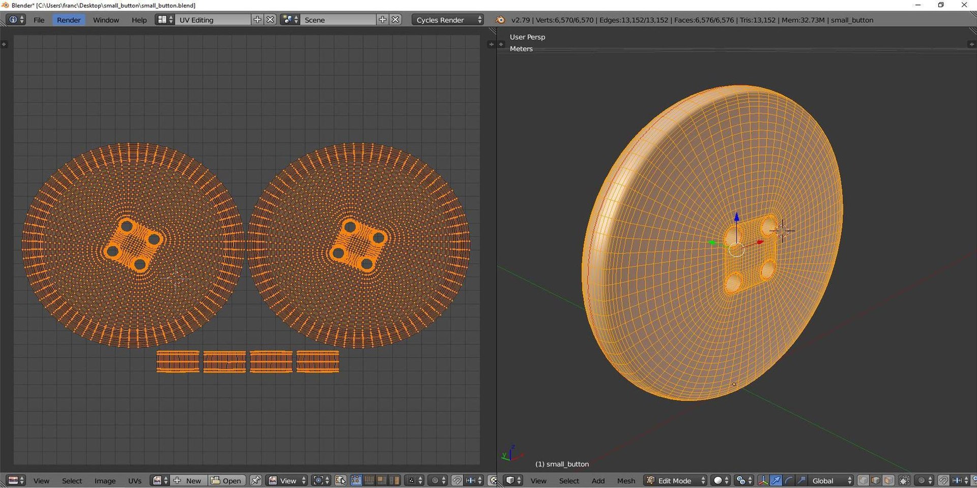 Small Button 3D Model - TurboSquid 1644300