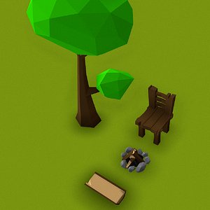 3D Happy Little Camp Lowpoly model