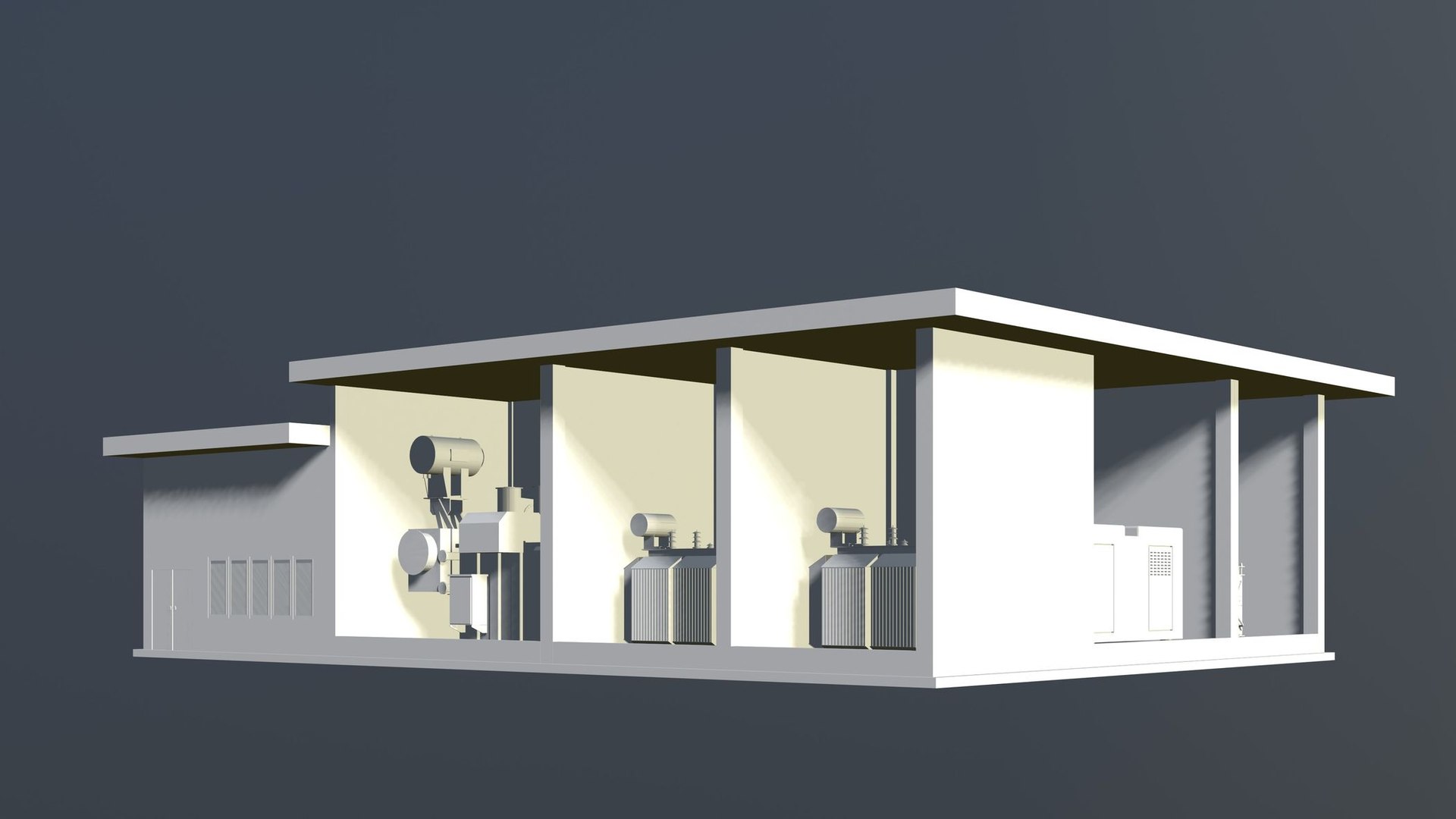 Industrial Building Transformer Room 3D Model TurboSquid 2051034