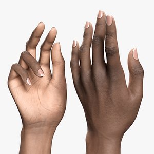 3D model V-Arm 03 Realistic Female Hands - Dark Skin