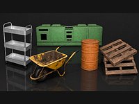 Garage and Workshop Props 5 Pack Game Ready PBR 3D Models low-poly 3d model