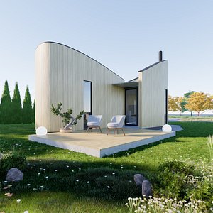 3D model House  13 - Created with fully parametric Revit Families
