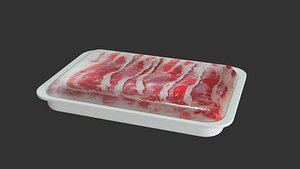 Beef Slice 500 Gram Low Poly 3D model