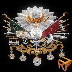 3d model ottoman empire emblem