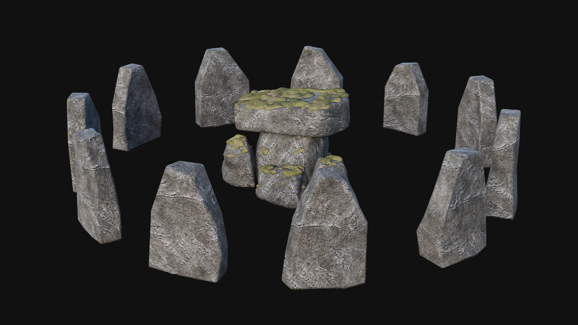 3D STONE CIRCLE ANCIENT MONUMENT STONE HENGE MEGALITH COLLECTION https://p.turbosquid.com/ts-thumb/UF/jQqkGM/OB/7_1/jpg/1733303516/1920x1080/fit_q87/9c4821dd873af5bc309822ba8c0e4fe14e37ee3f/7_1.jpg