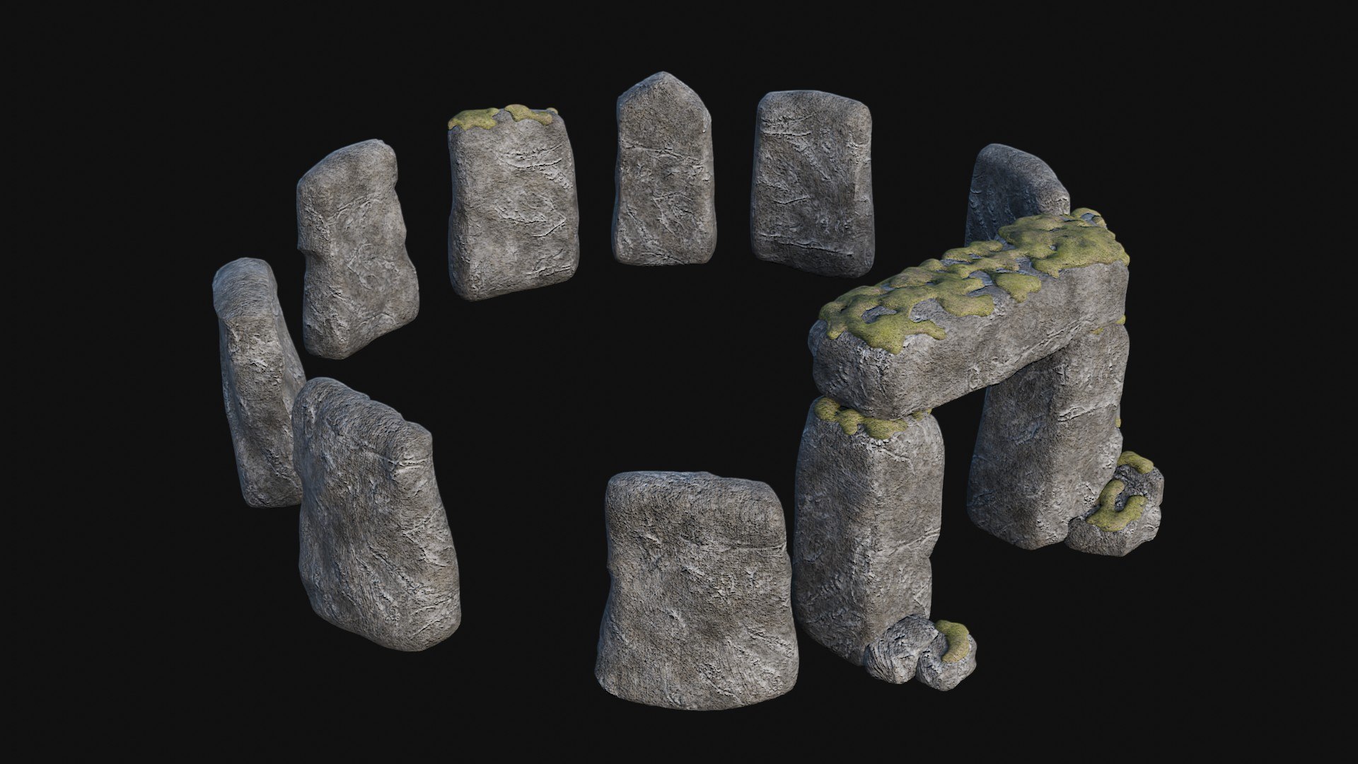 3D STONE CIRCLE ANCIENT MONUMENT STONE HENGE MEGALITH COLLECTION https://p.turbosquid.com/ts-thumb/UF/jQqkGM/VN/4_3/jpg/1733303469/1920x1080/fit_q87/b4b4c273e9f2e3ed573c79642b9b14b252ca7409/4_3.jpg