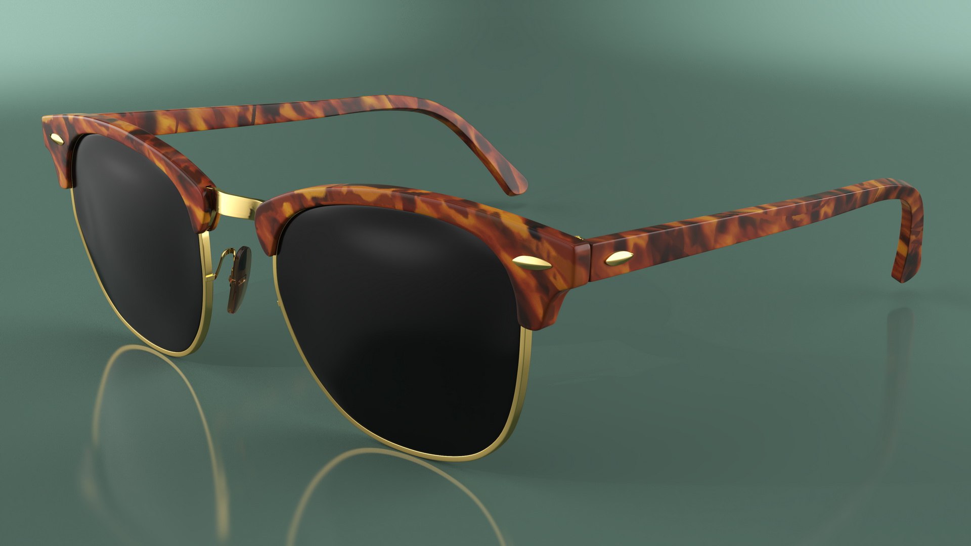 3D Classic Tortoise Shell Sunglasses - TurboSquid 2406293