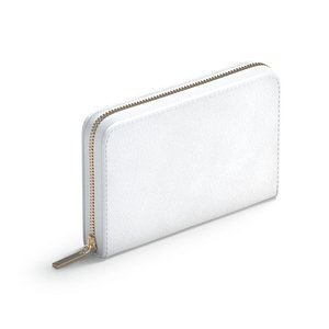 White Clutch Bag - purse with gold zipper