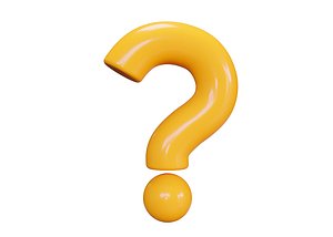 3d yellow question mark 3D model