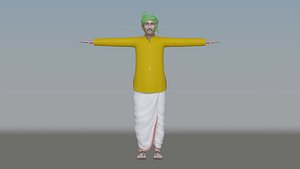 indian farmer 3d model