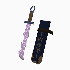 Cartoon blade sword 3D model
