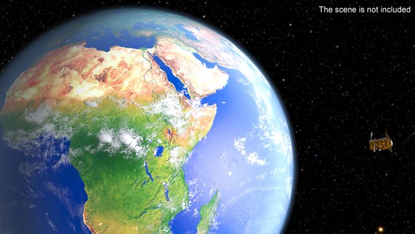 modelo 3d Satélite espacial con el planeta Tierra - TurboSquid 2317802