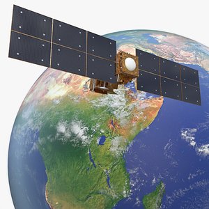 Space Satellite with Planet Earth