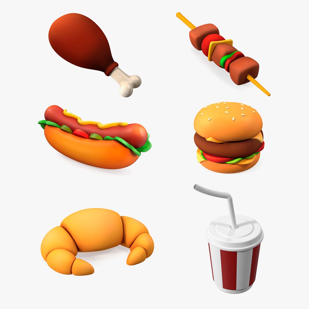 Cartoon Fast Food Collection 5 3D model preview