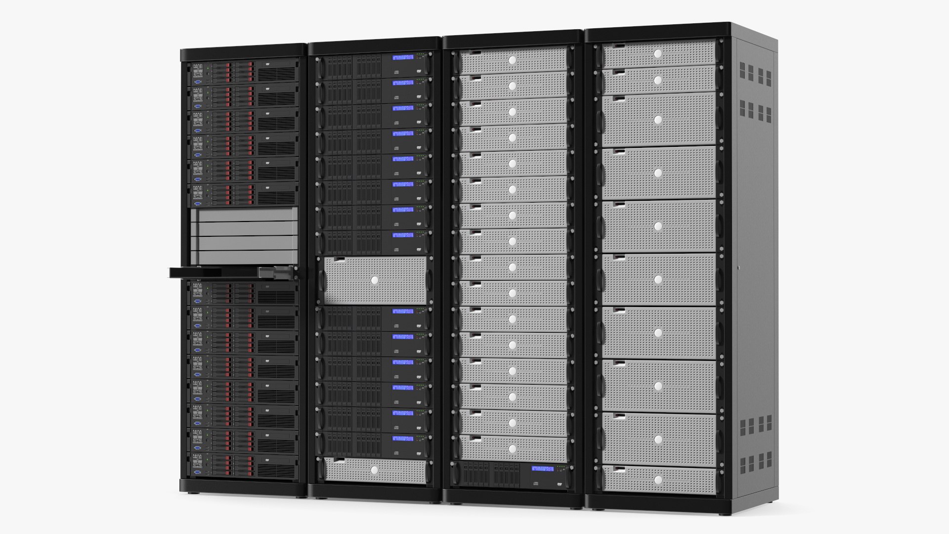 Data Center Server Racks 3D model preview