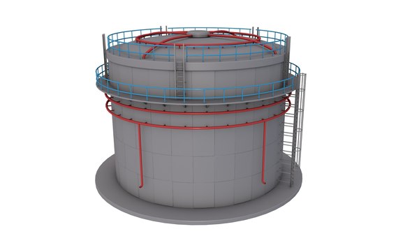 Cylindrical Oil Tank 3D model - TurboSquid 1866432