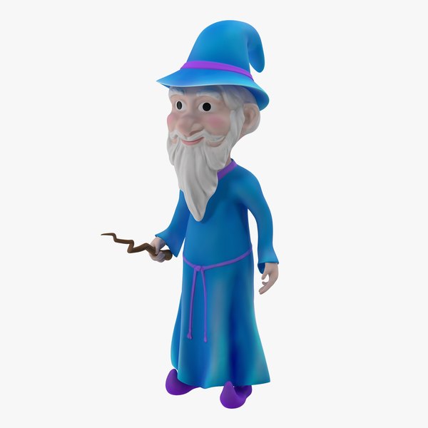 3d cartoon wizard rigged modeled model