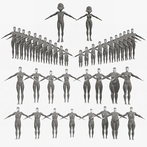 3D 40 3D Characters Base Shapes MegaPack