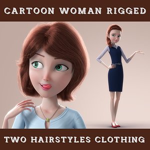 cartoon woman rigged model