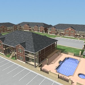 3d apartment buildings model