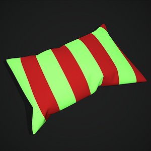 Christmas big pillow red and green stripes