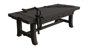 3D model iron vise tool table