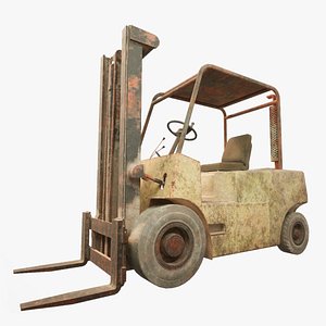 3D Old And Rusty Forklift model