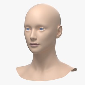Natural Female Head 01 Base Mesh model