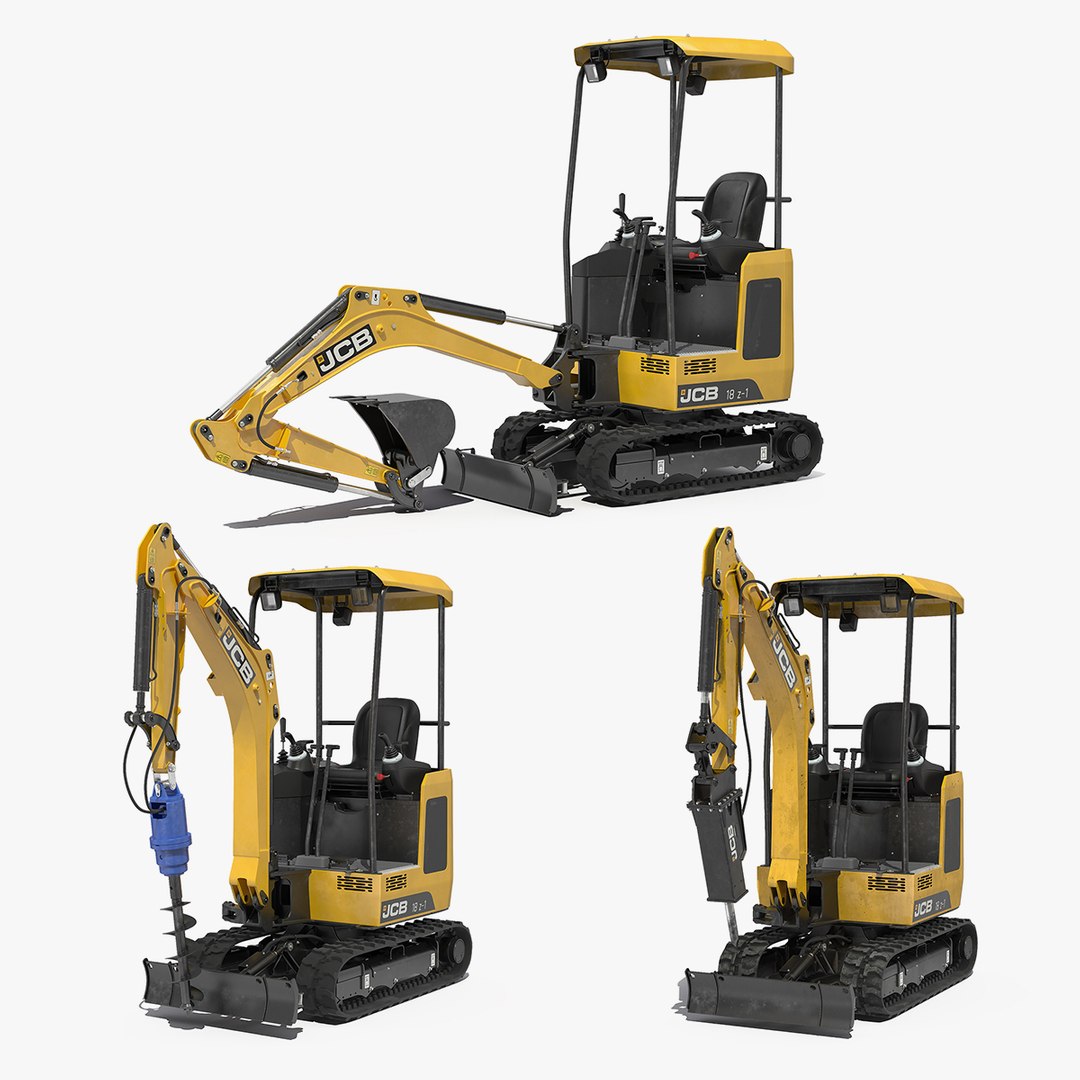 Mini Excavator JCB 3D Models Collection 3D model preview