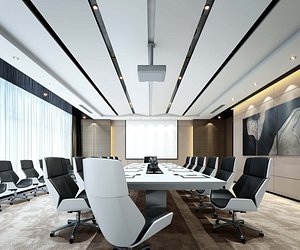 High-Quality 3D Meeting Room Office Scene - Modular Customizable