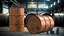 Rusty Oil Barrel with Cans on Top