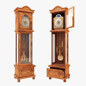 realistic old floor clock 3d 3ds
