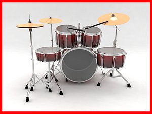 drum set 3d obj