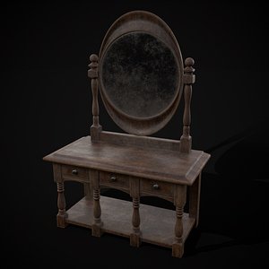 3D Wooden Vanity Set model