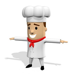 3D chef cook cute cartoon