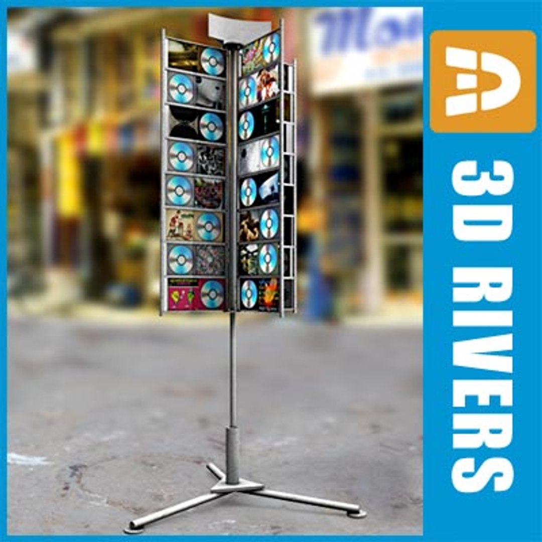 Display Rack Cds Stores 3d Model