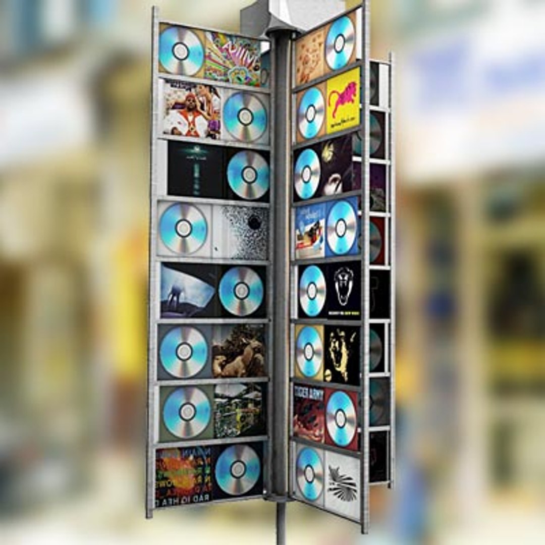 Display Rack Cds Stores 3d Model