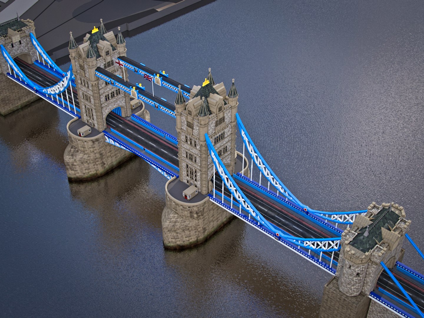 London Tower Bridge Modelled 3d C4d